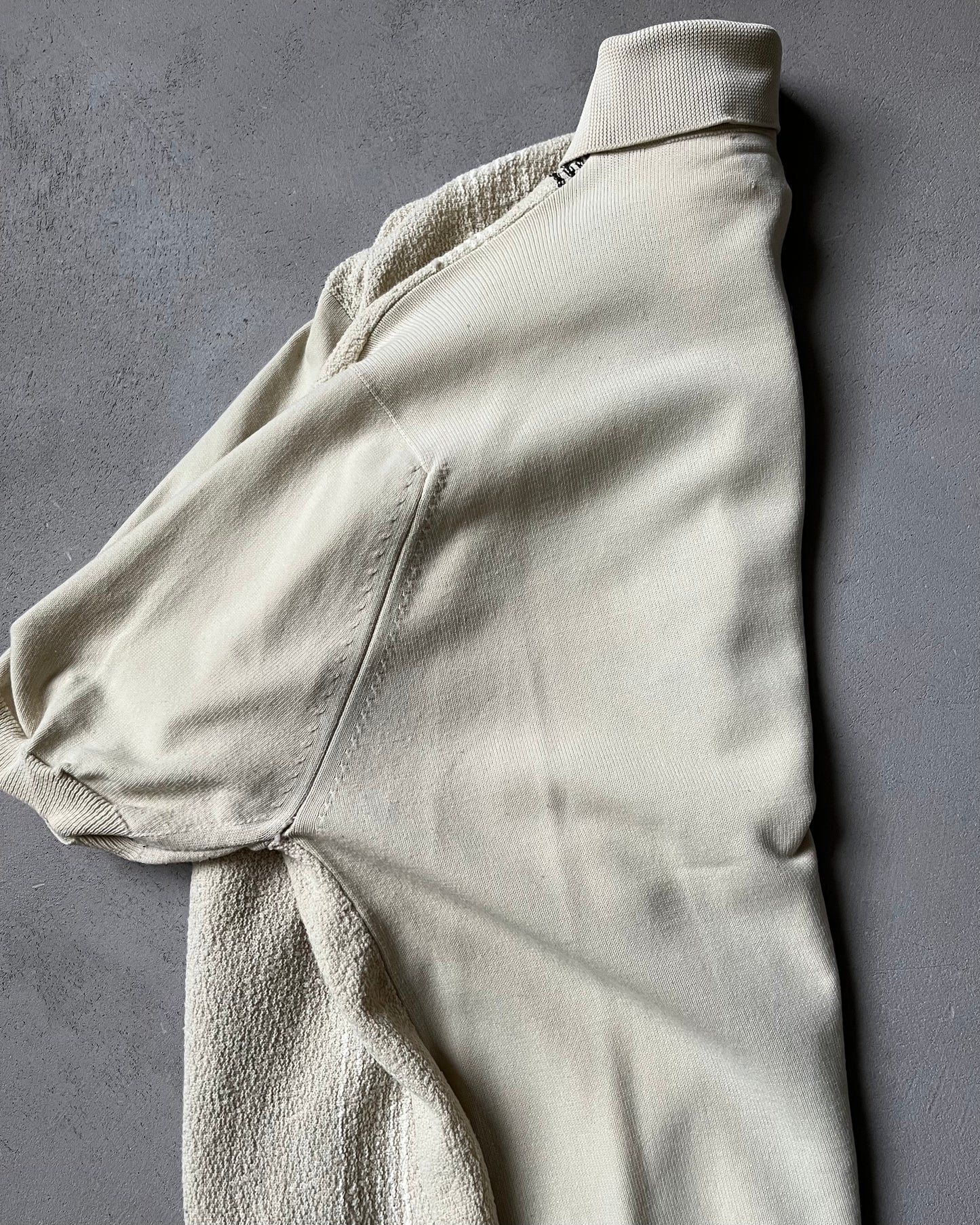 1970s - Cream Puritan Striped Knit Polo - L