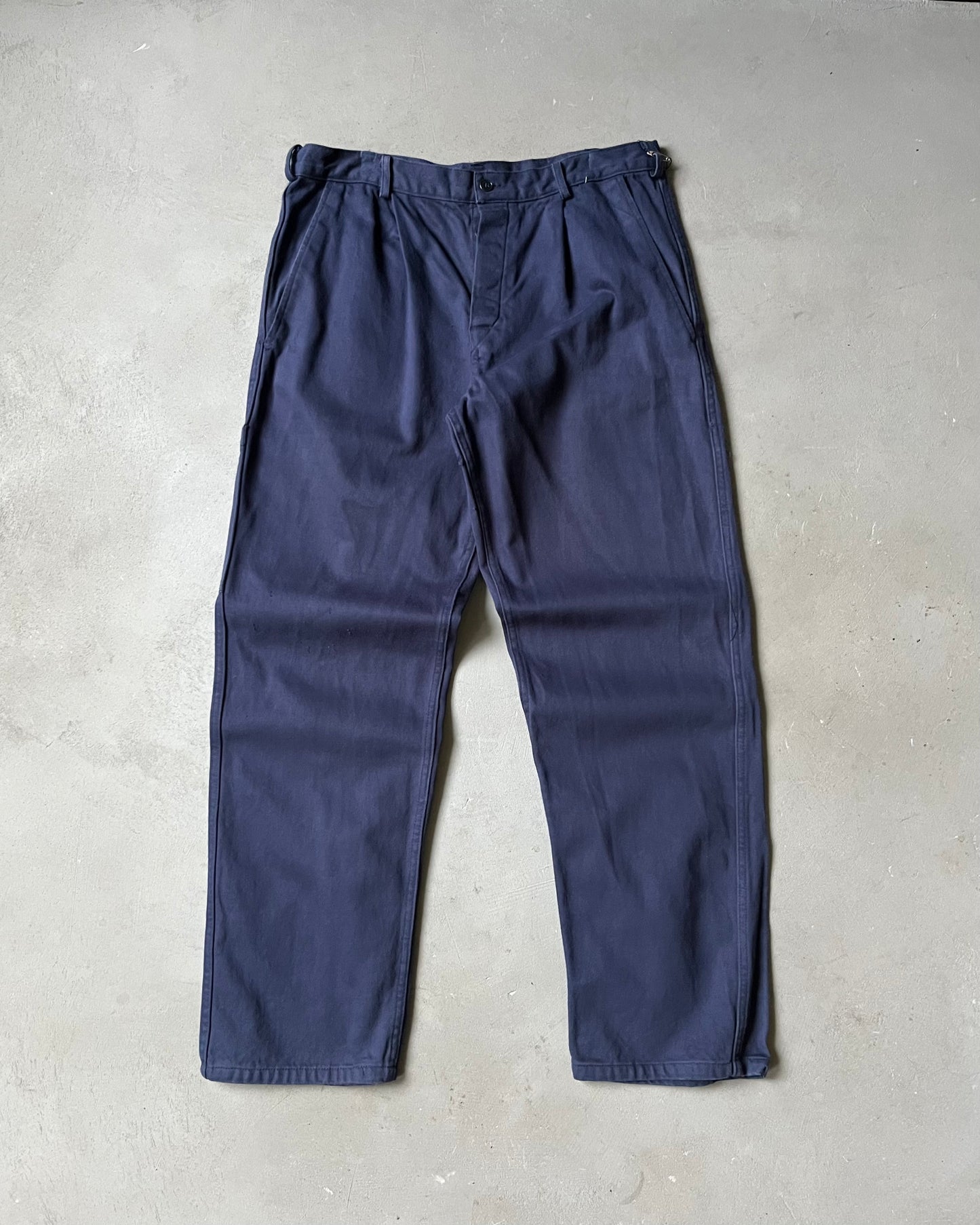 1990s - Navy Euro Pleated Work Pants - 34x31