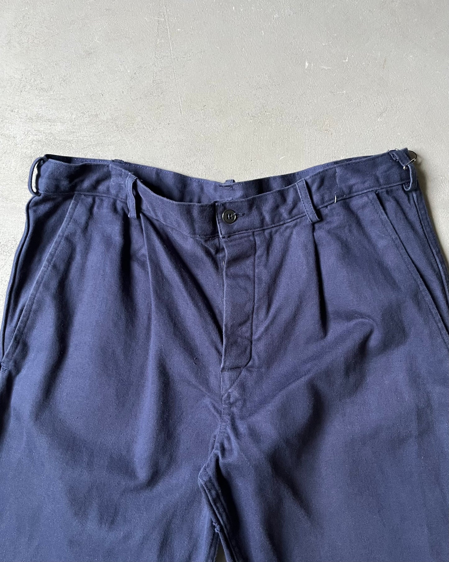 1990s - Navy Euro Pleated Work Pants - 34x31