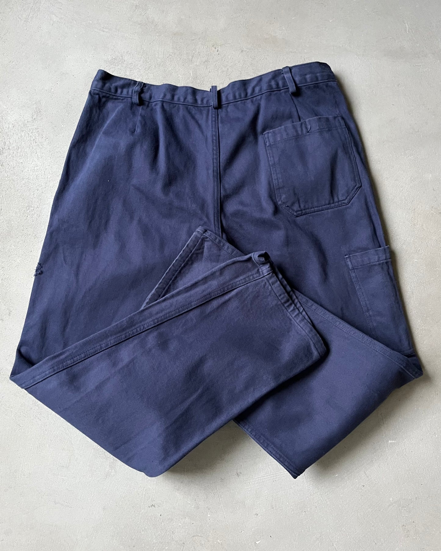 1990s - Navy Euro Pleated Work Pants - 34x31