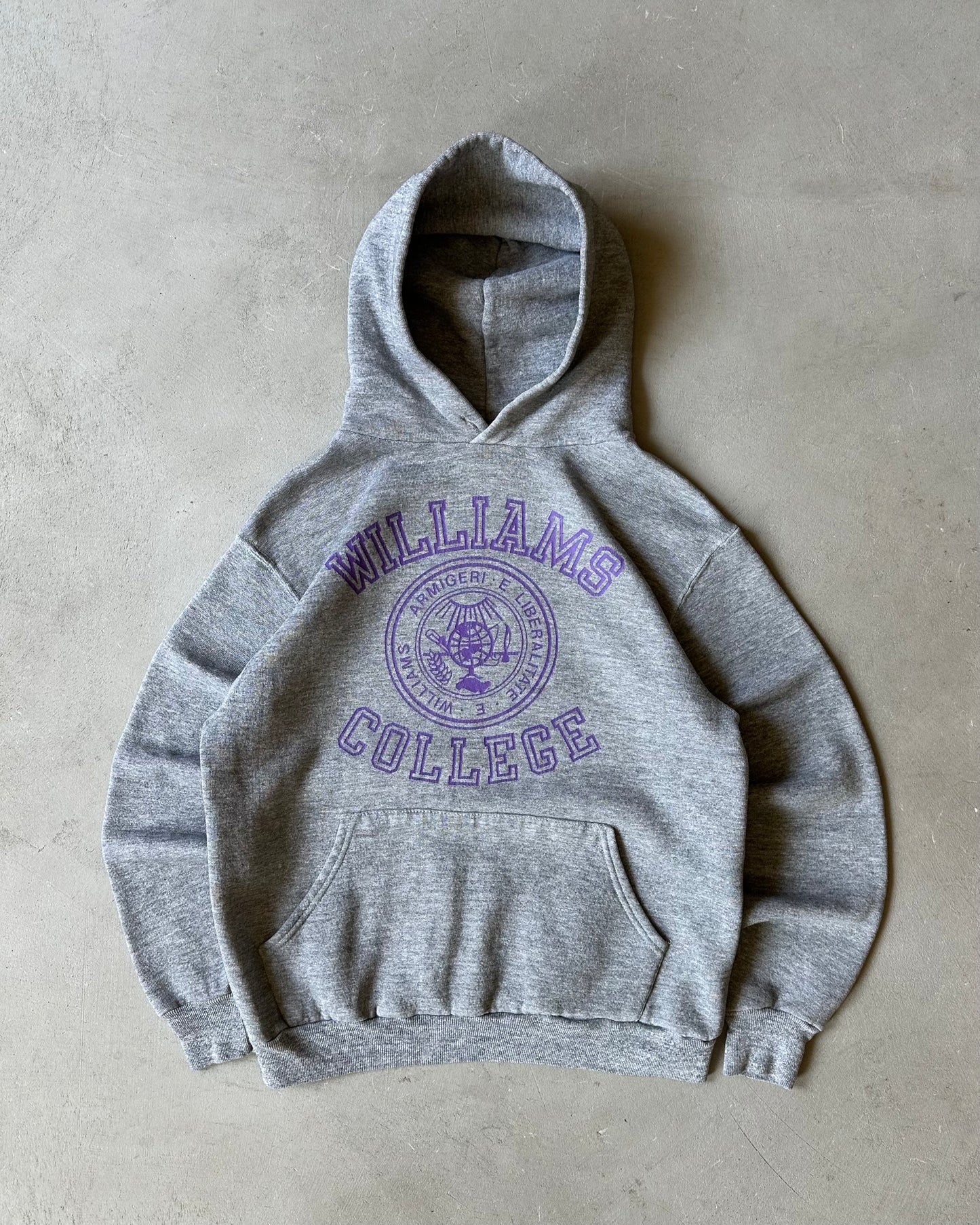 1980s - Grey Williams College Russell Hoodie - S