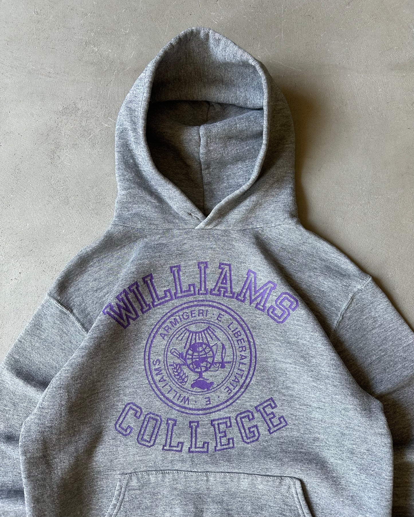 1980s - Grey Williams College Russell Hoodie - S