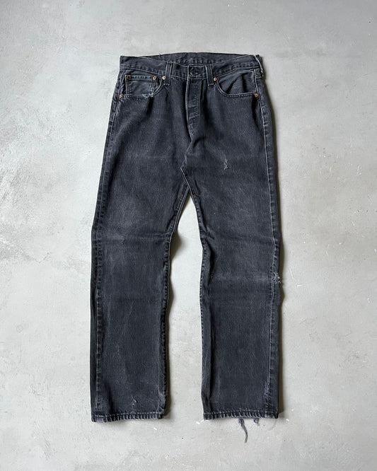 2000s - Distressed Black 501 Levi's Jeans - 31x31