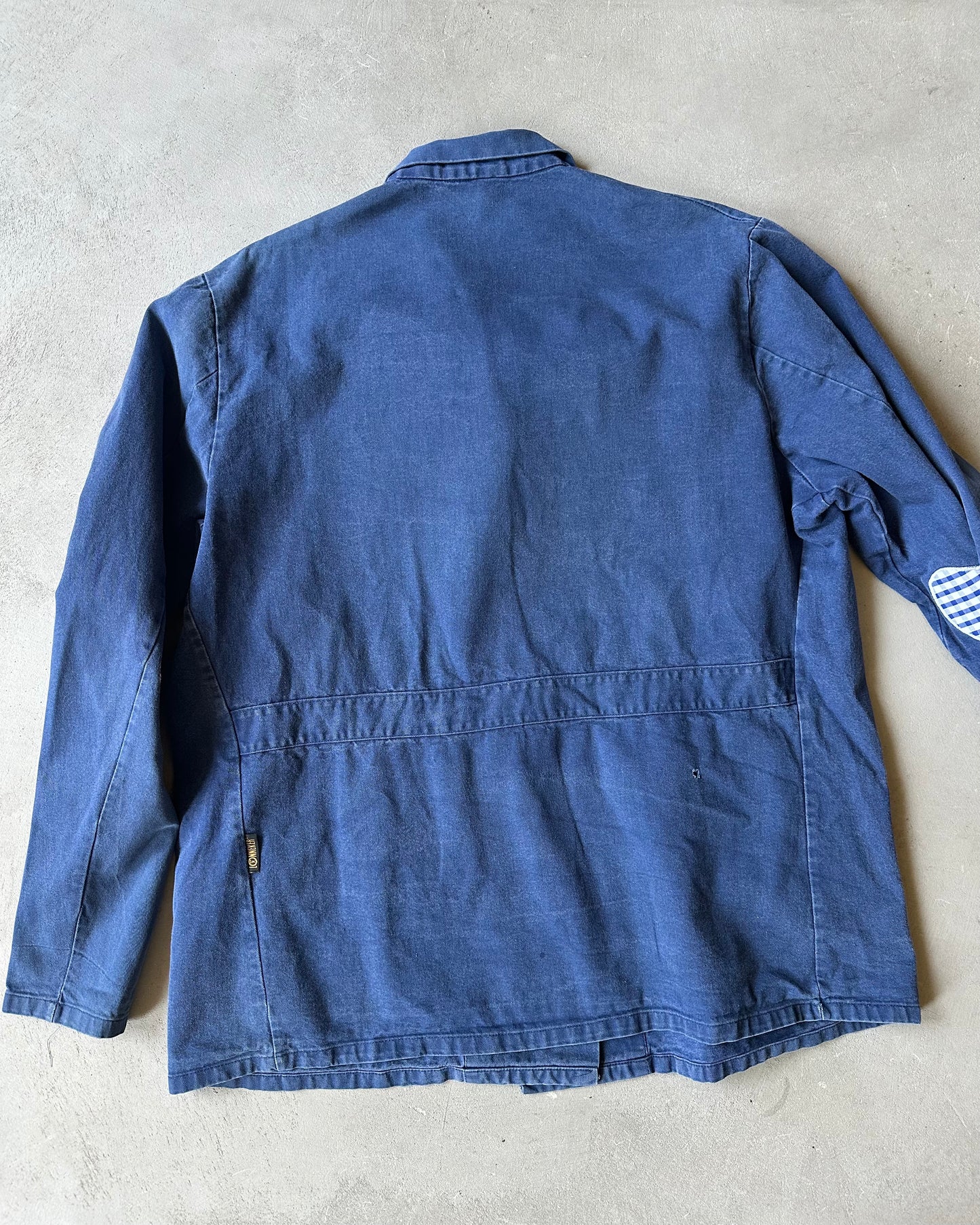 1980s - Distressed Blue "Heart" Double Breasted Euro Chore - XXL