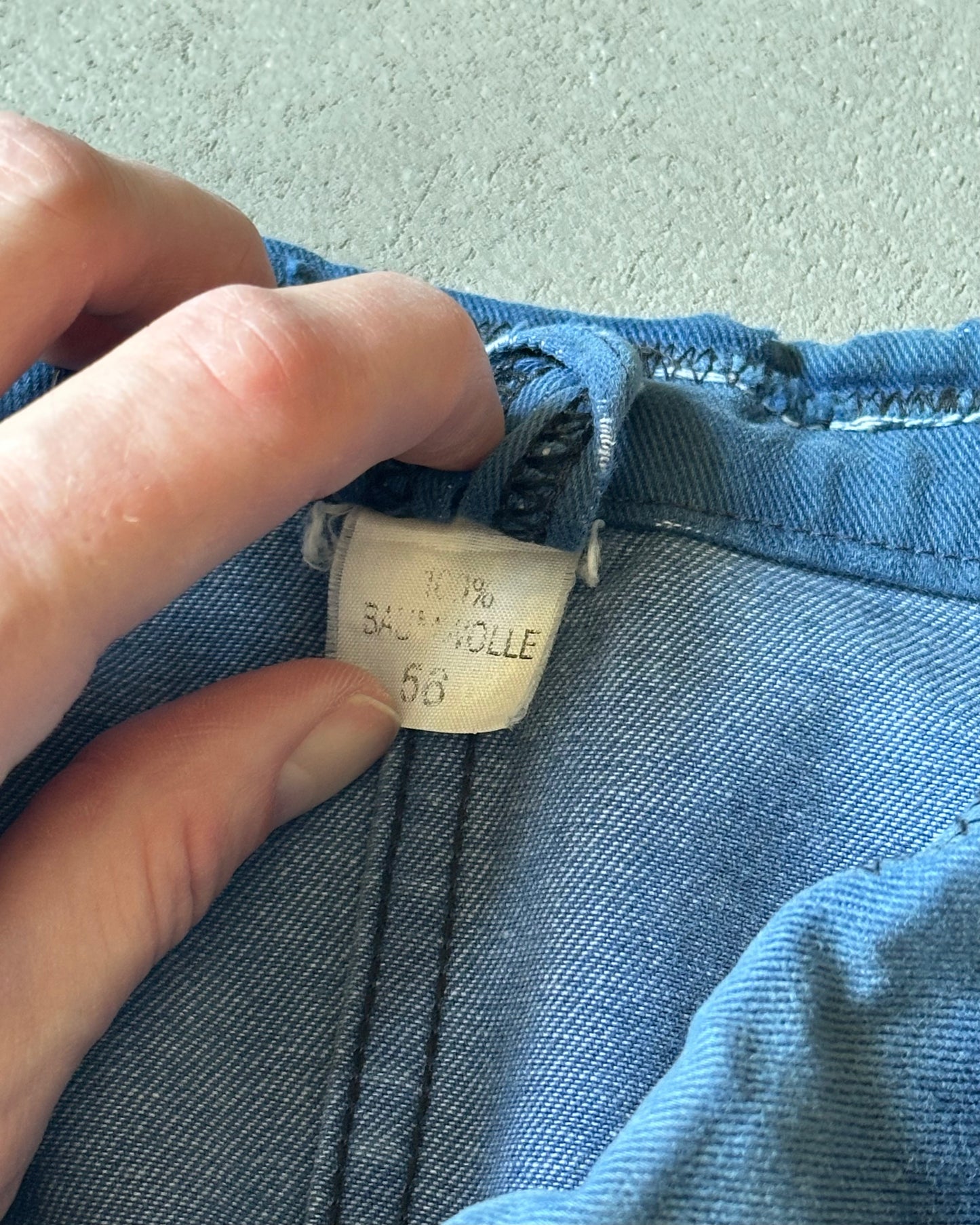 1980s - Distressed Blue Euro Chore - L/XL