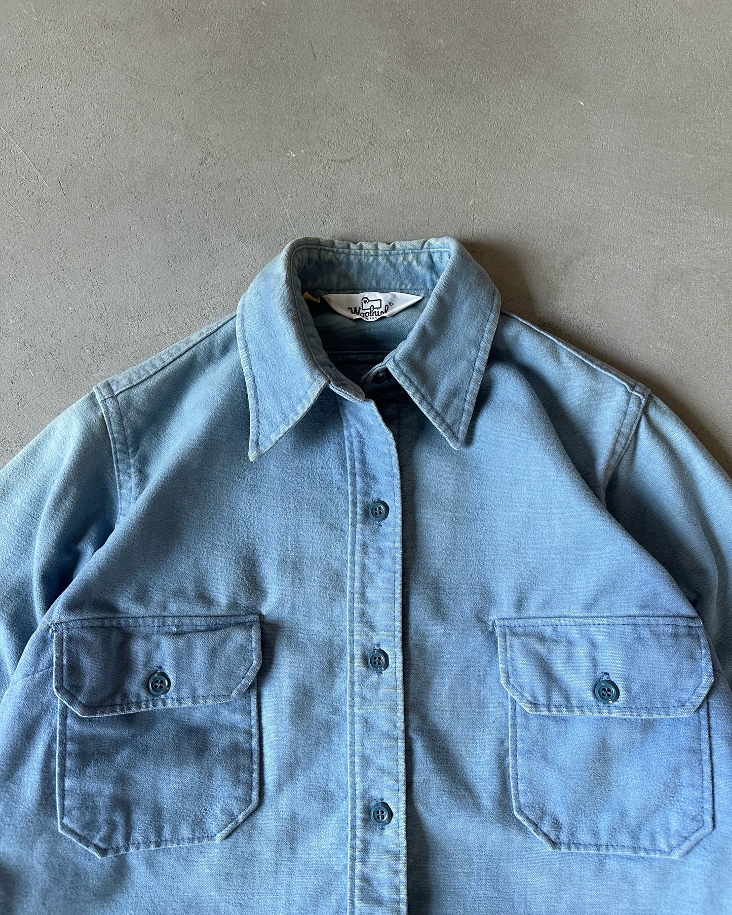 1980s - Faded Blue Woolrich Button Up - (W)M