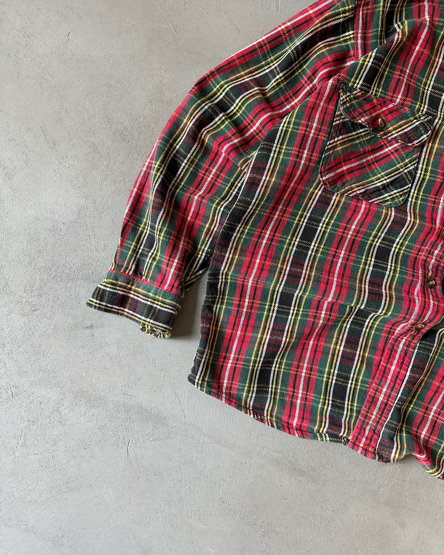 1990s - Green/Red Plaid Flannel - L