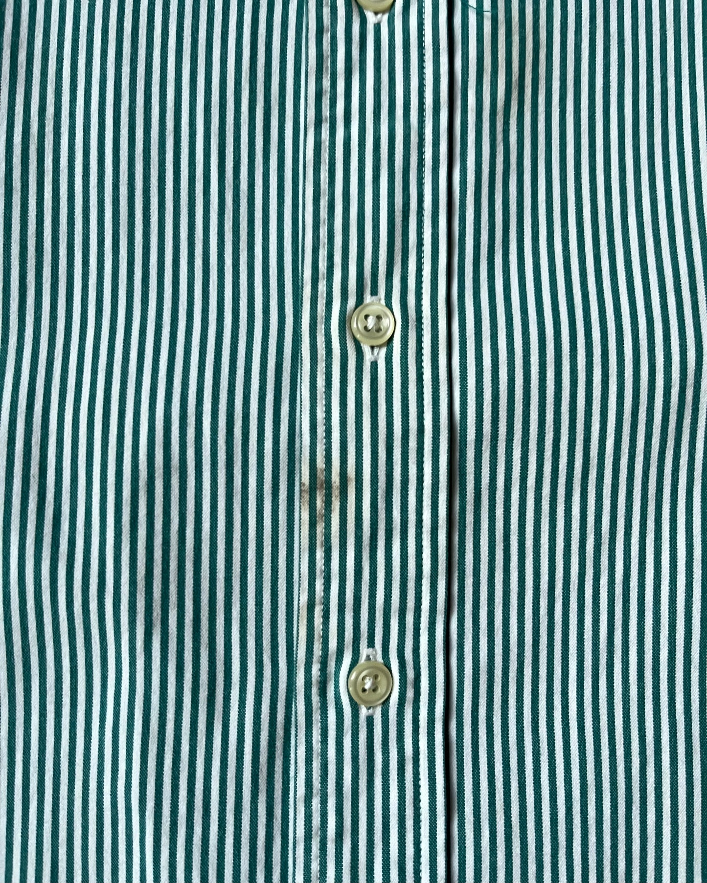 1990s - Green/White Ralph Lauren Striped Blake Shirt - XL