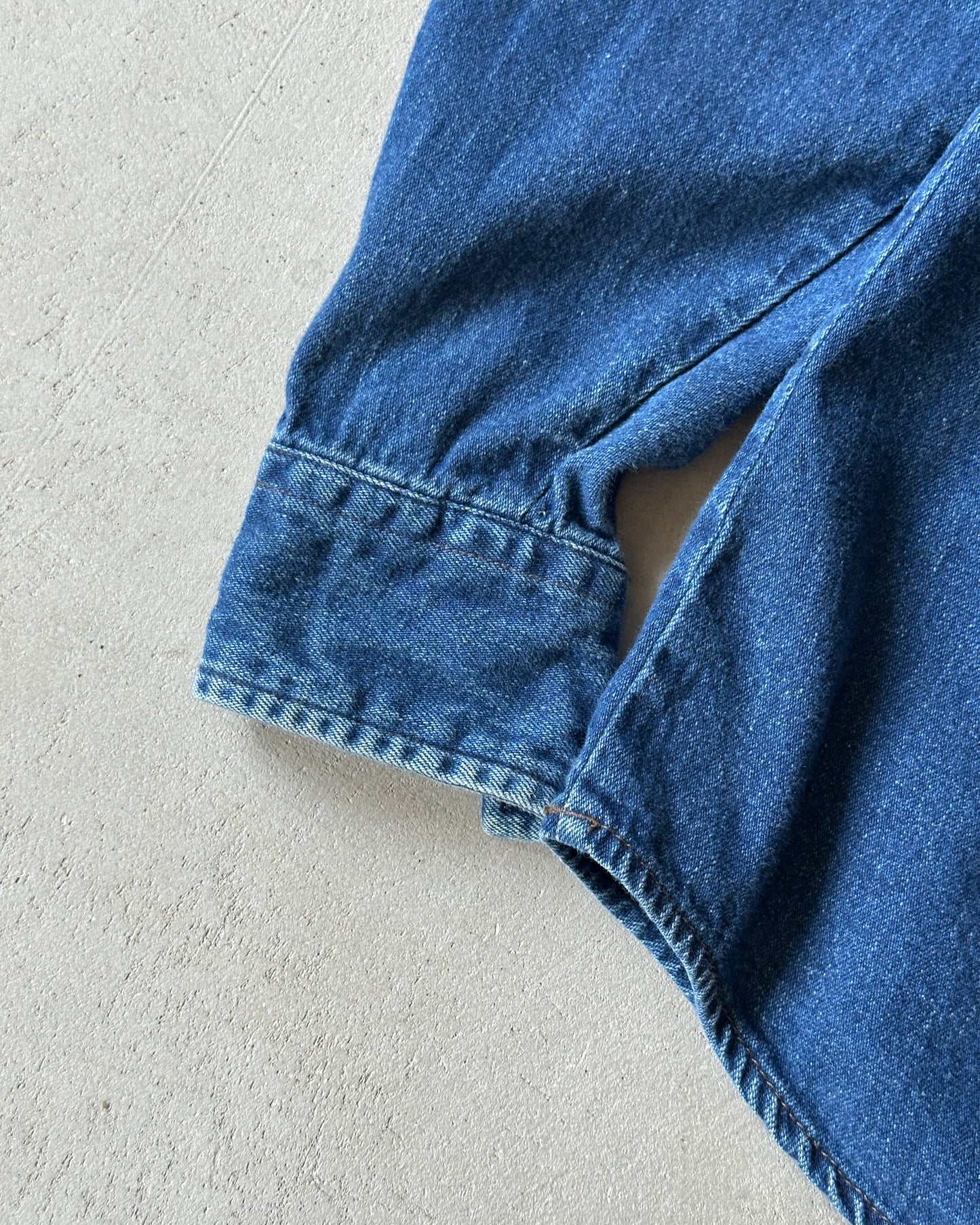 1990s - Navy Levi's Denim Western Shirt - S