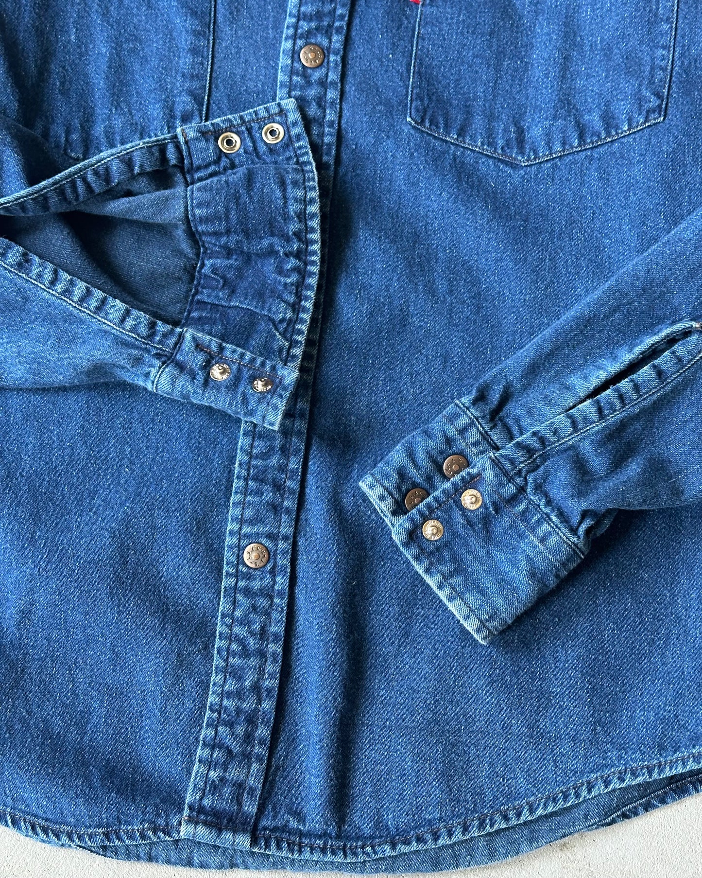 1990s - Navy Levi's Denim Western Shirt - S