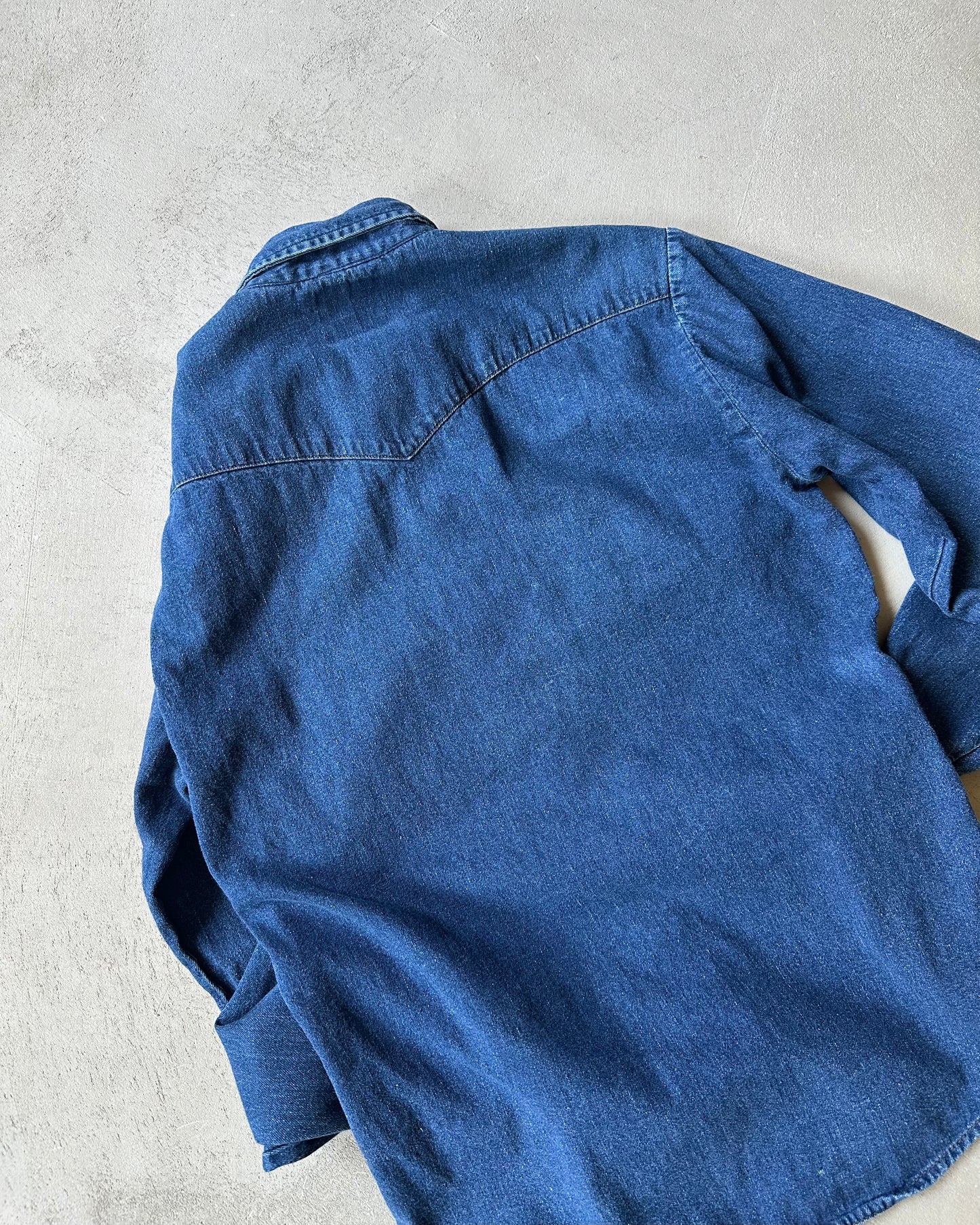 1990s - Navy Levi's Denim Western Shirt - S