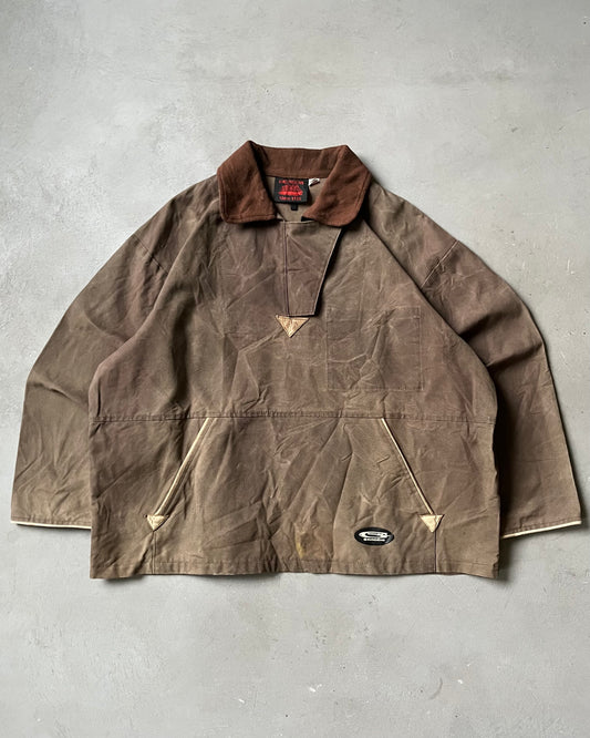 1990s - Brown Grundés Waxed Overshirt - XL