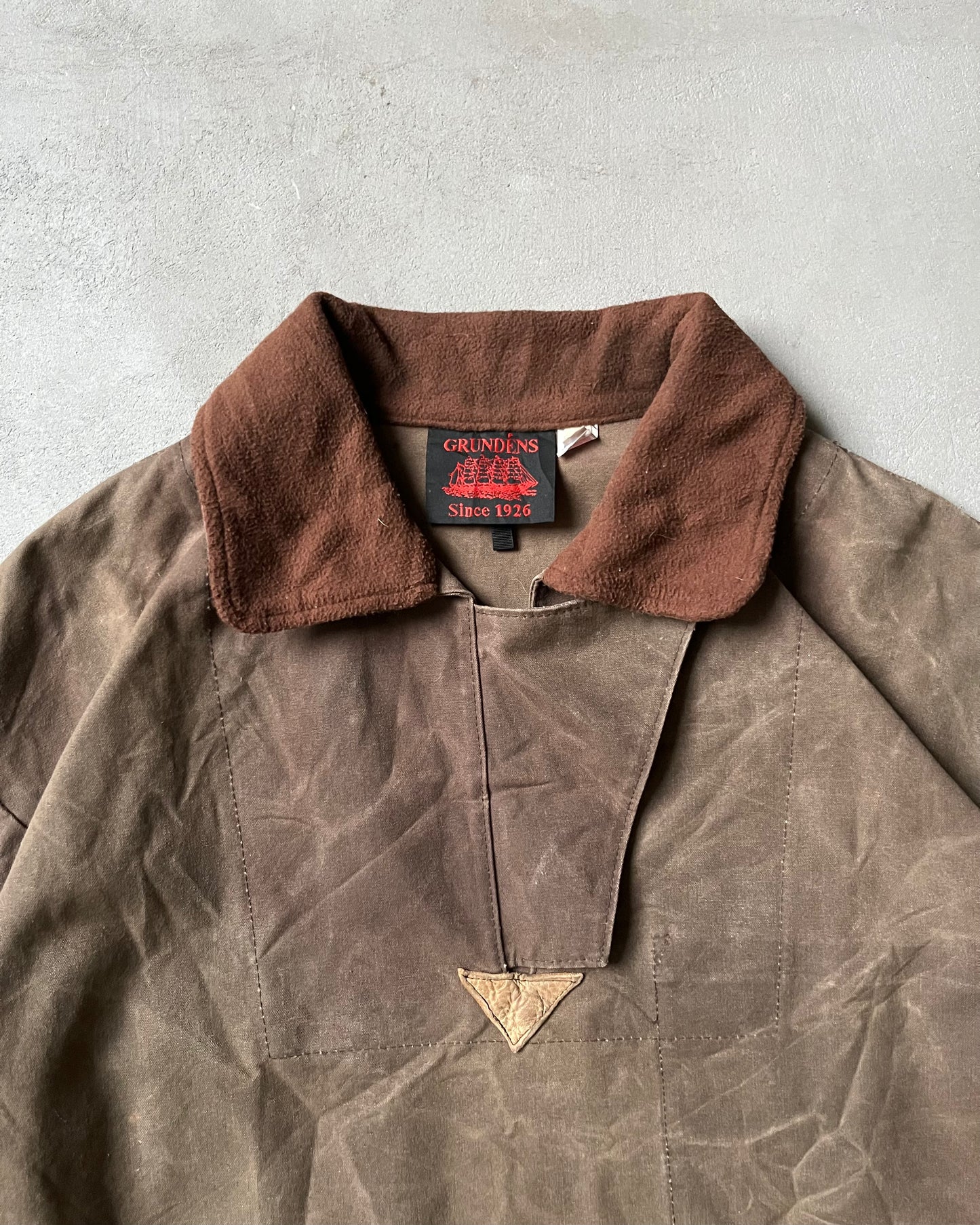 1990s - Brown Grundés Waxed Overshirt - XL