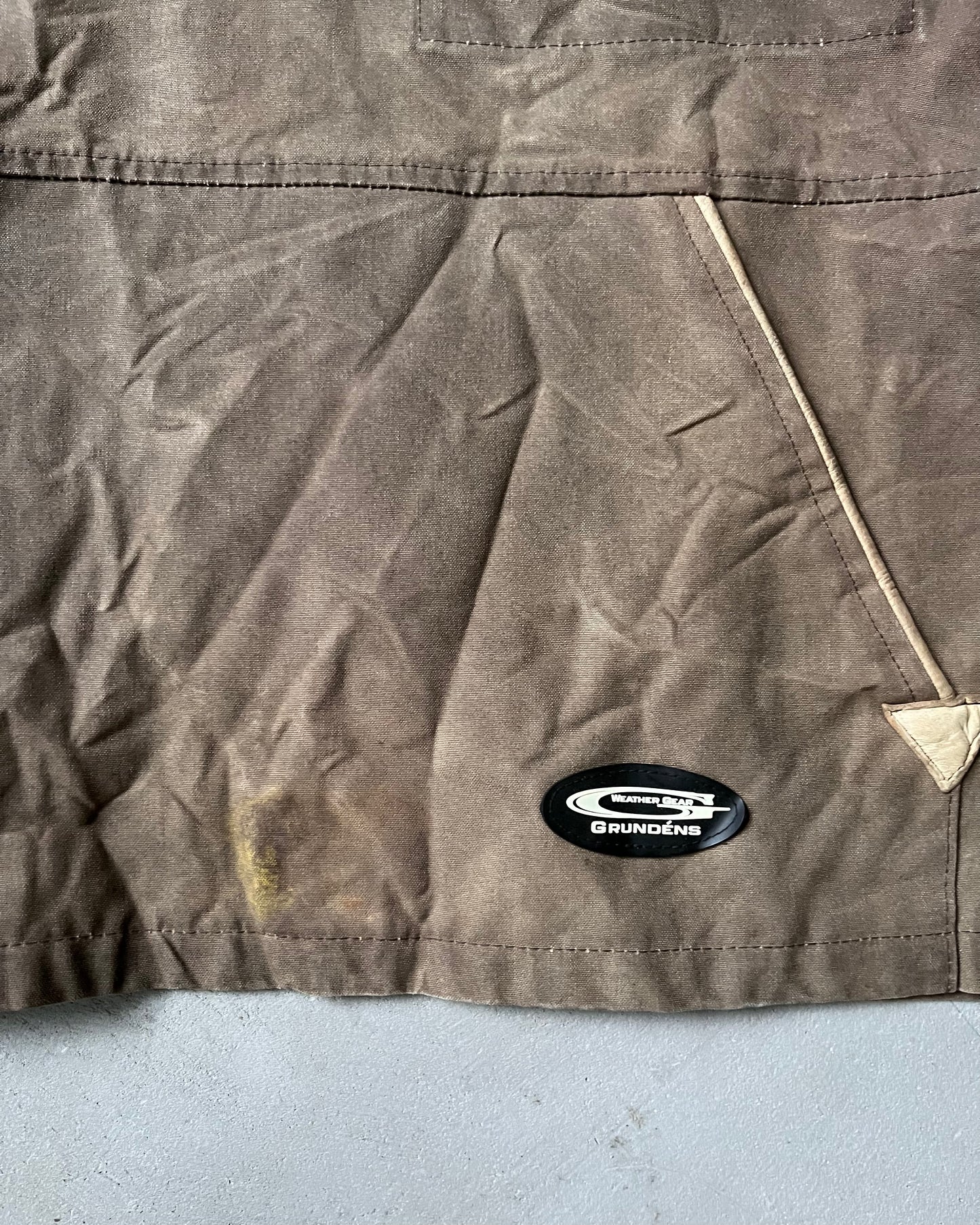 1990s - Brown Grundés Waxed Overshirt - XL