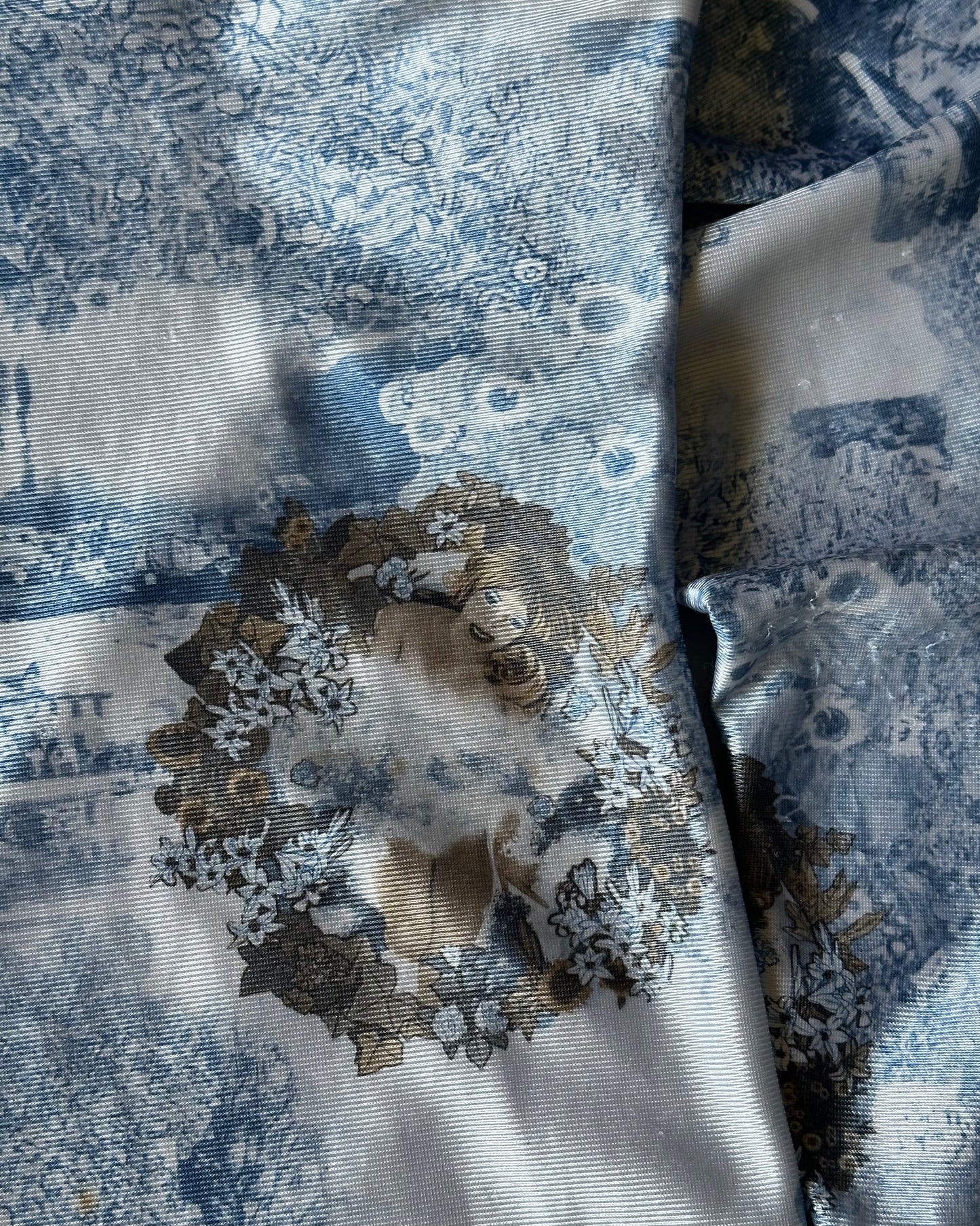 1970s - Blue Dreamy Disco Shirt - L