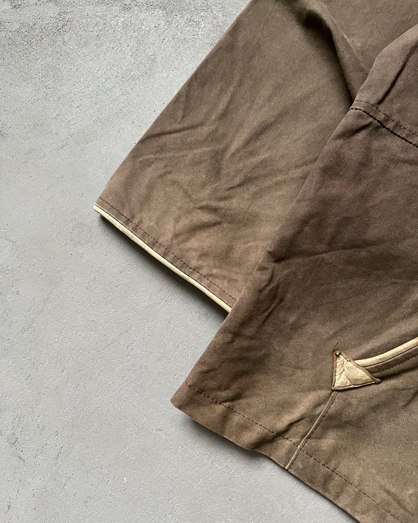 1990s - Brown Grundés Waxed Overshirt - XL