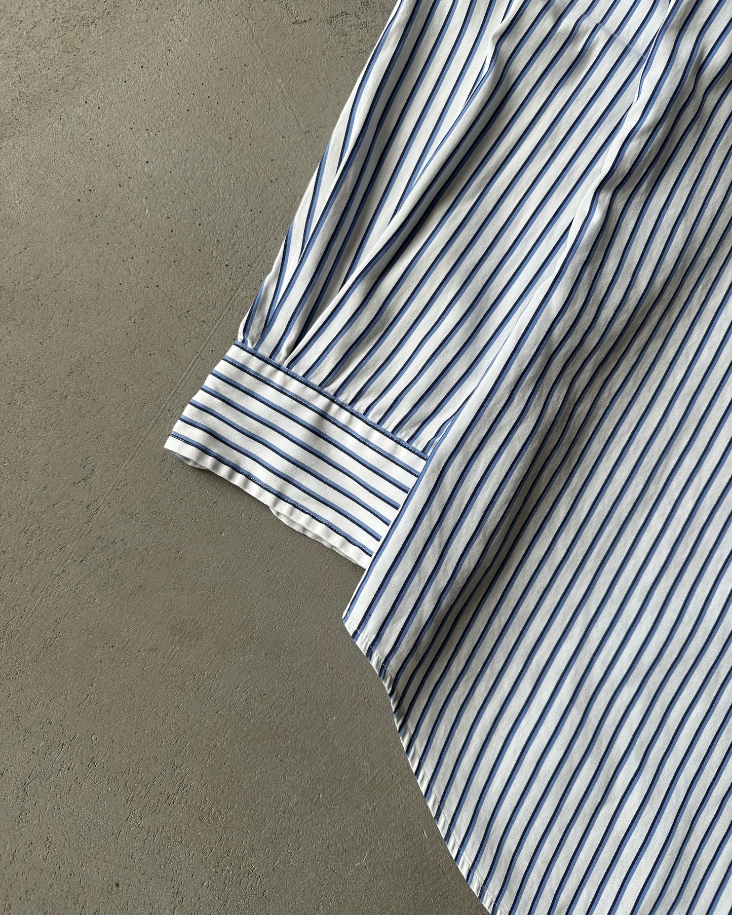 2000s - White Ralph Lauren Striped Shirt - S/M