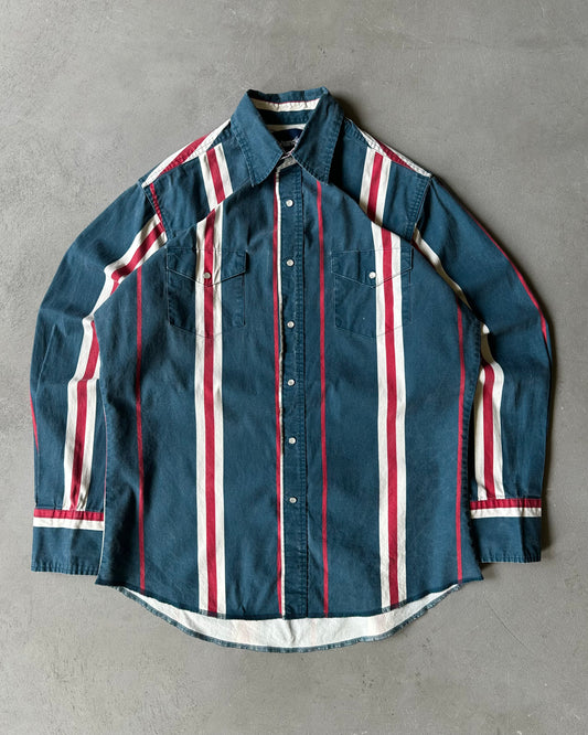 2000s - Green/Red Wrangler Brushpopper Shirt - L
