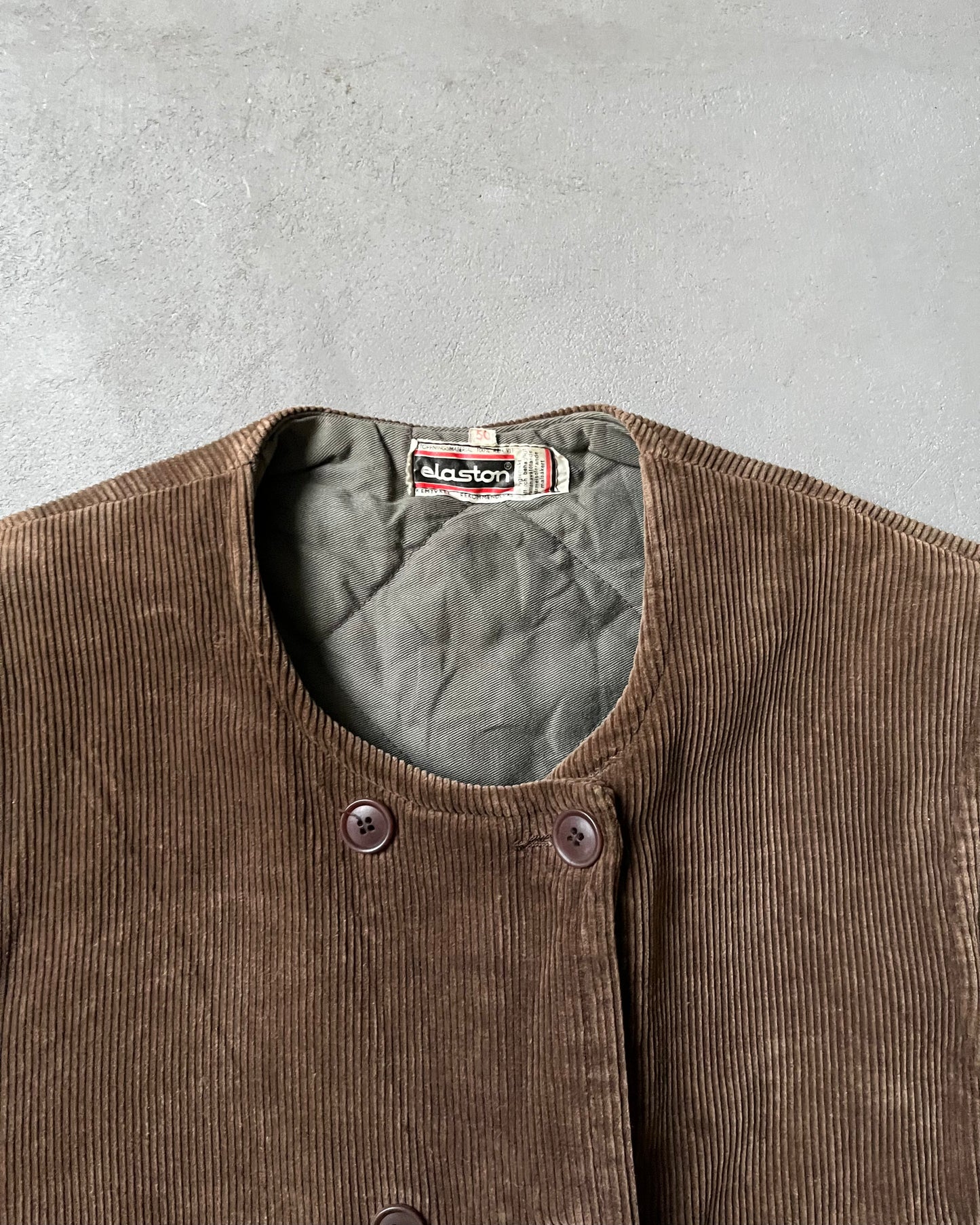 1970s - Brown Curduroy Euro Double Breasted Vest - M