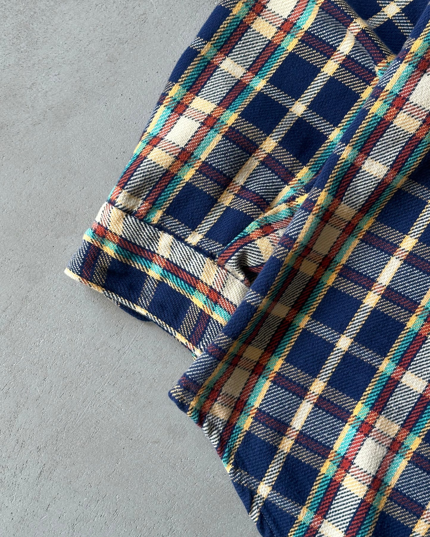 1970s - Navy/Yellow Big Mac Plaid Flannel - XLT