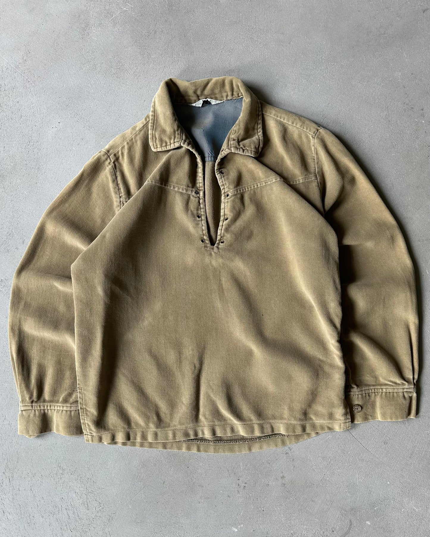 1970s - Light Brown Bow' N Arrow Overshirt - S/M
