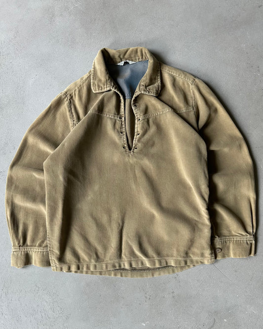 1970s - Light Brown Bow' N Arrow Overshirt - S/M
