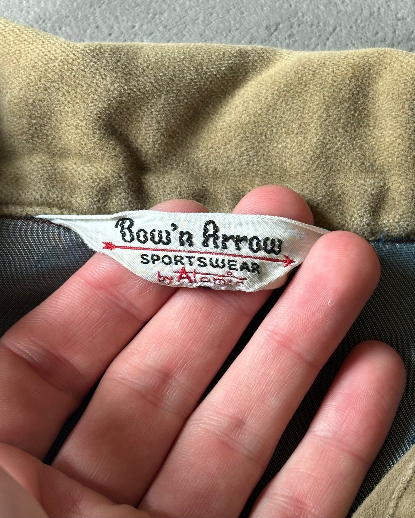 1970s - Light Brown Bow' N Arrow Overshirt - S/M
