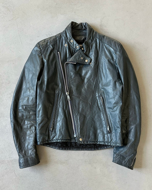 1980s - Dark Blue Perfecto Leather Jacket - M