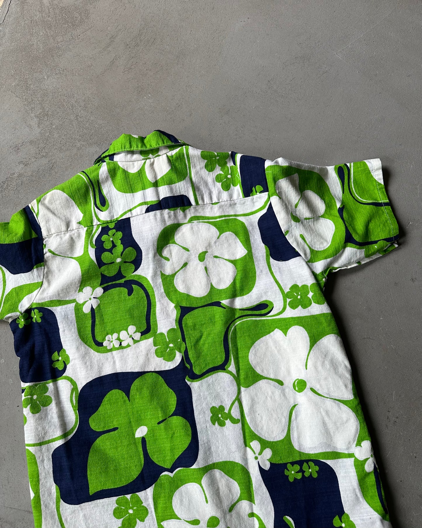 1960s - White/Green 2 PCS Beach Set - XS/S