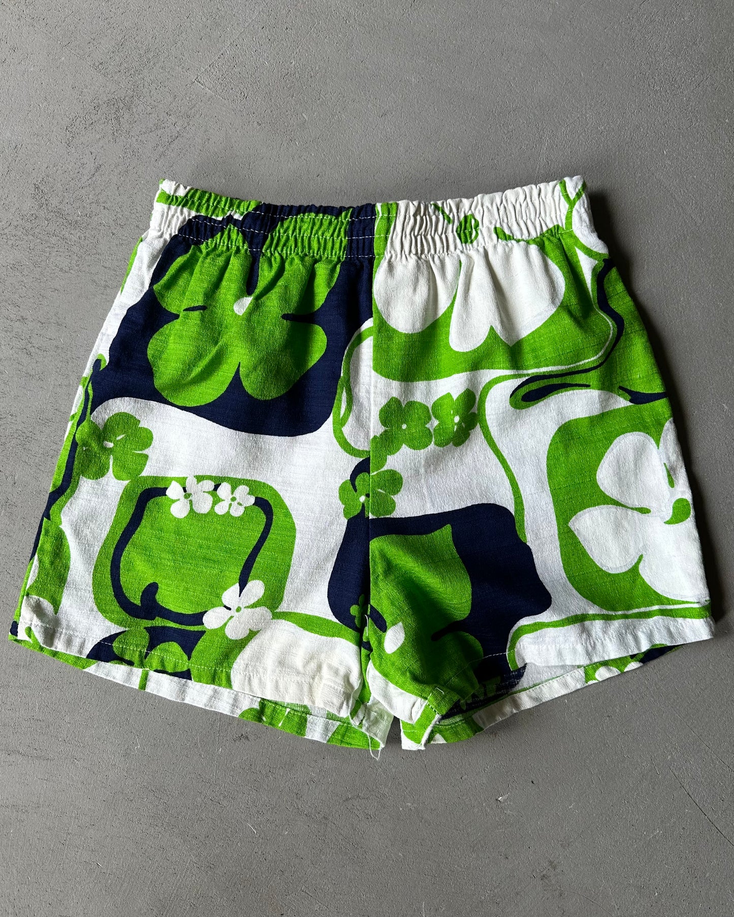1960s - White/Green 2 PCS Beach Set - XS/S