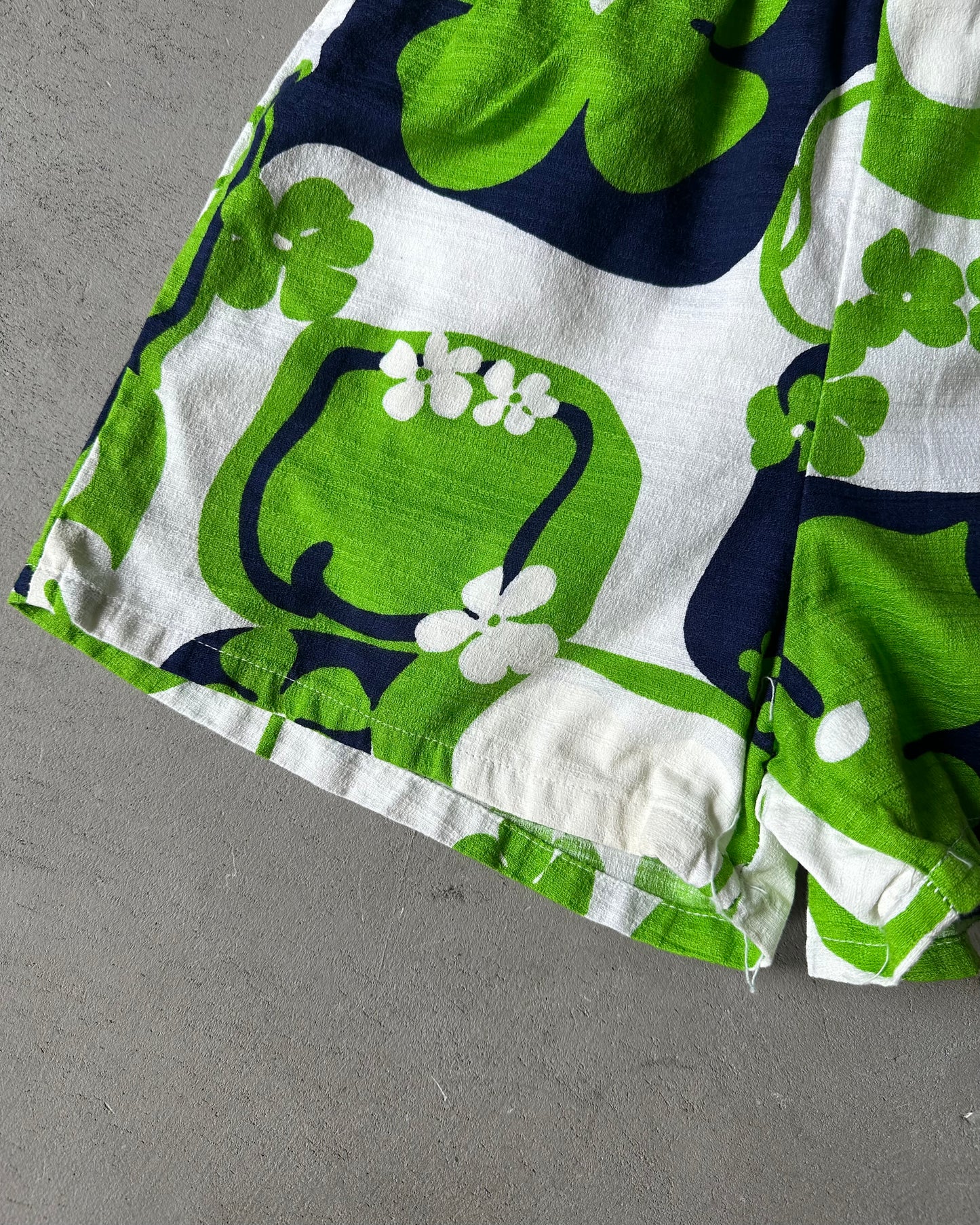 1960s - White/Green 2 PCS Beach Set - XS/S