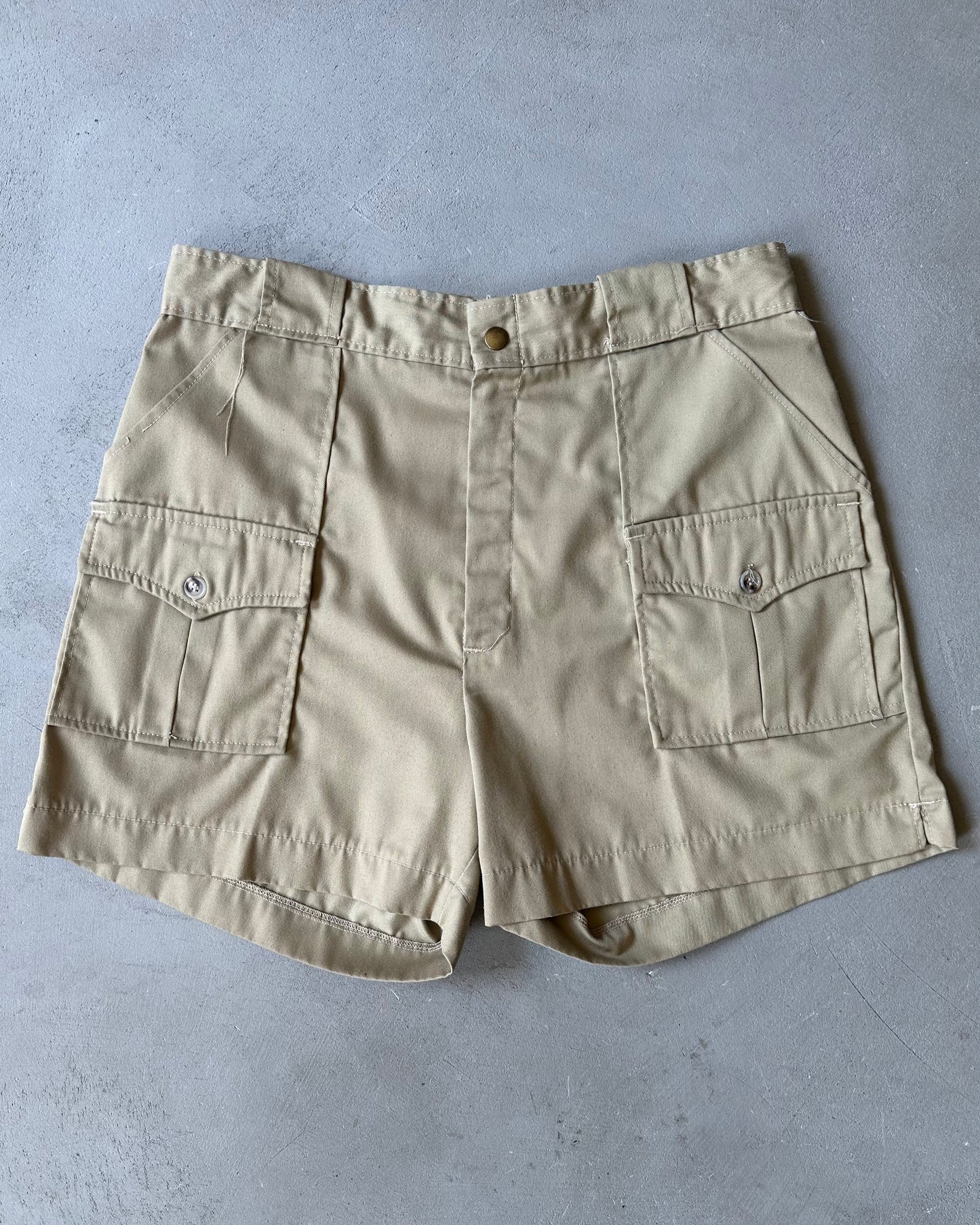 1970s - Beige Sunbuster Bush Shorts - 32