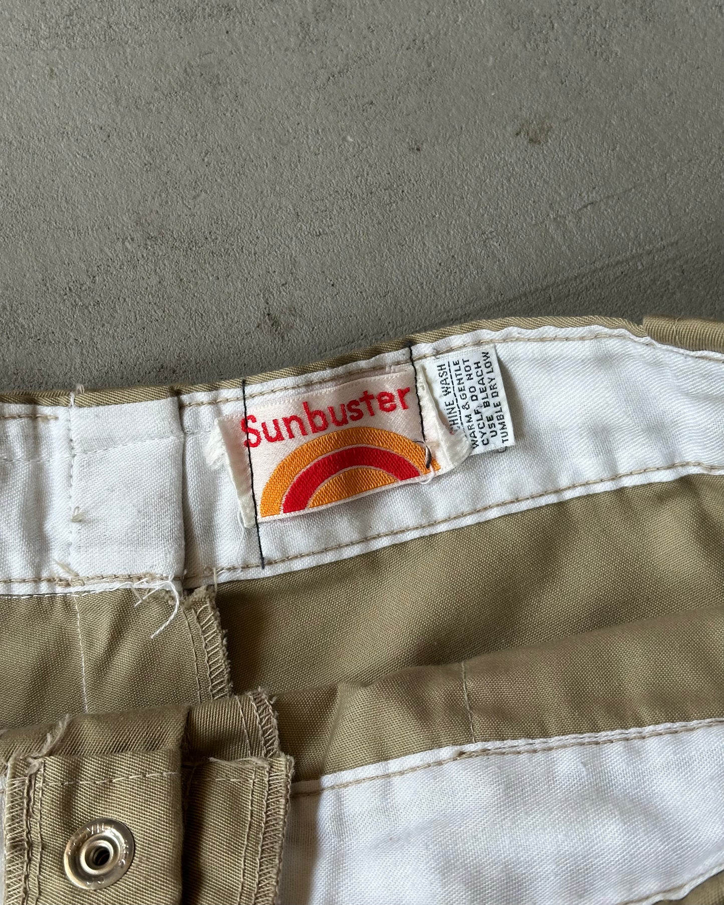 1970s - Beige Sunbuster Bush Shorts - 32