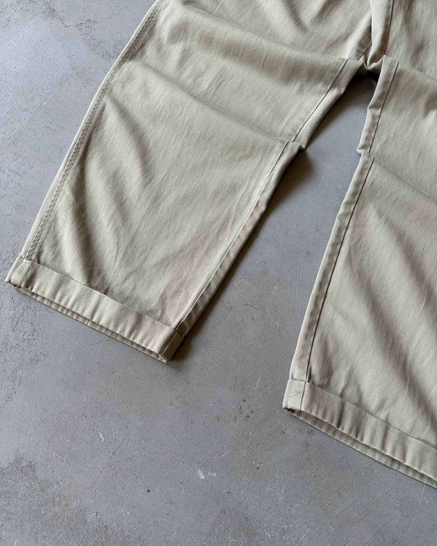 1990s - Beige Polo Pleated Chinos USA - 34x29