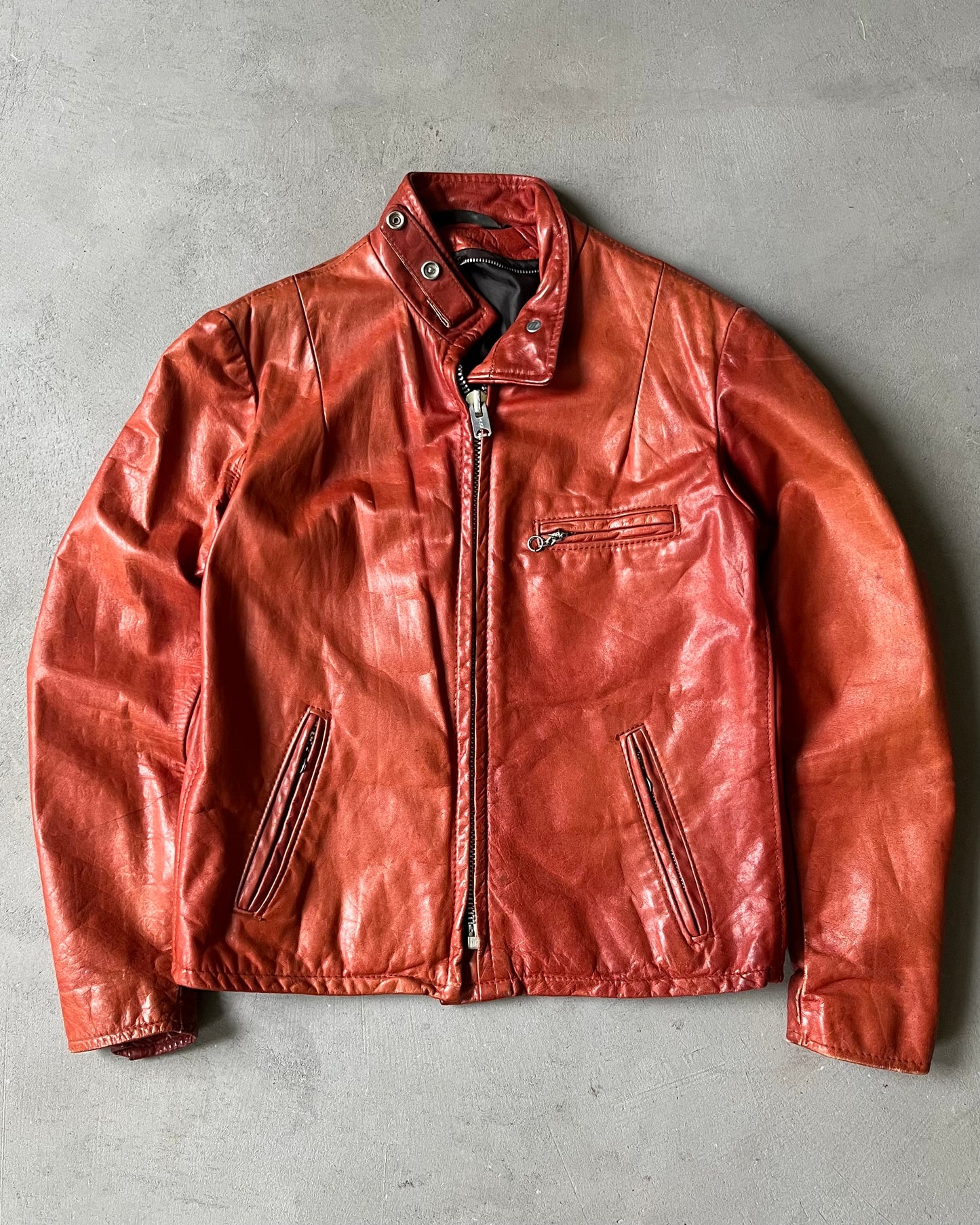 1970s - Burnt Orange Schott Women's Leather Jacket - (W)XS