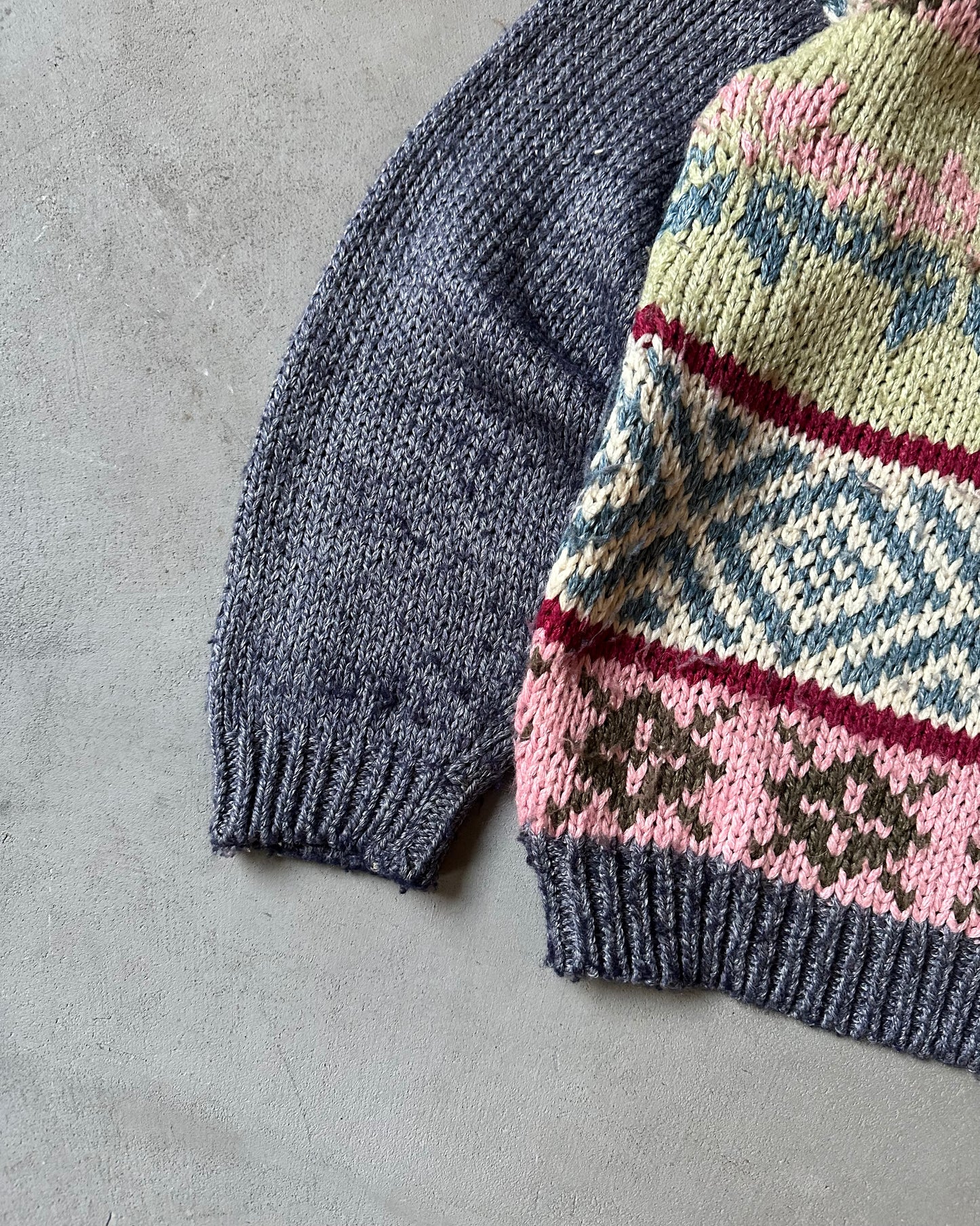 1990s - Blue/Multi Fair Isle Sweater - (W)L