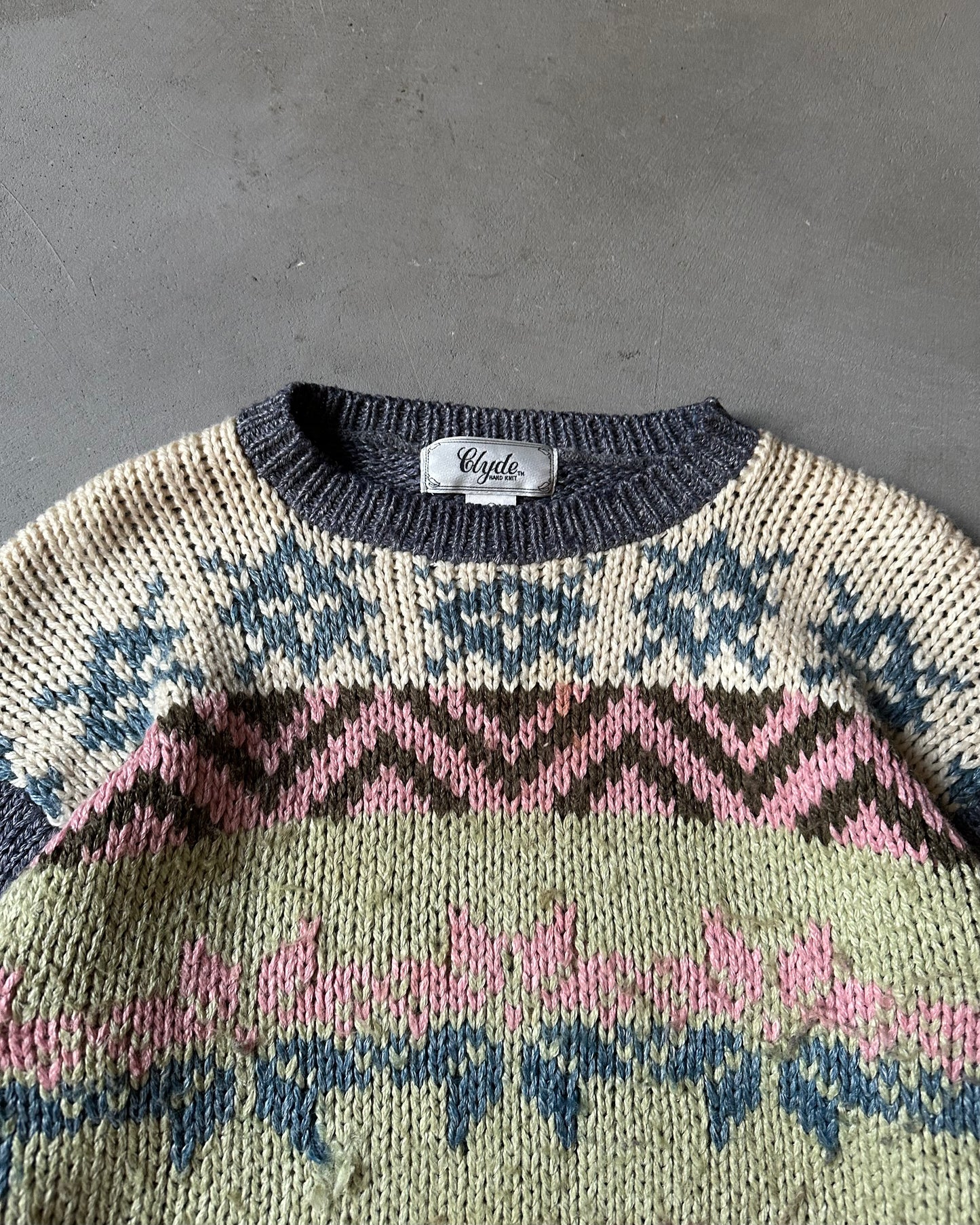 1990s - Blue/Multi Fair Isle Sweater - (W)L