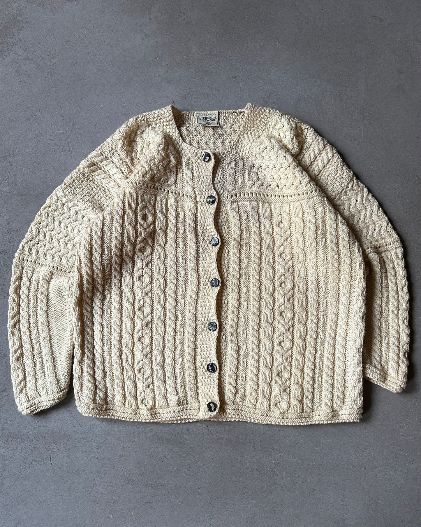 1990s - Cream Irish Cardigan - (W)L