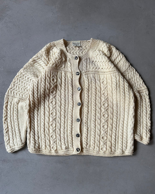 1990s - Cream Irish Cardigan - (W)L