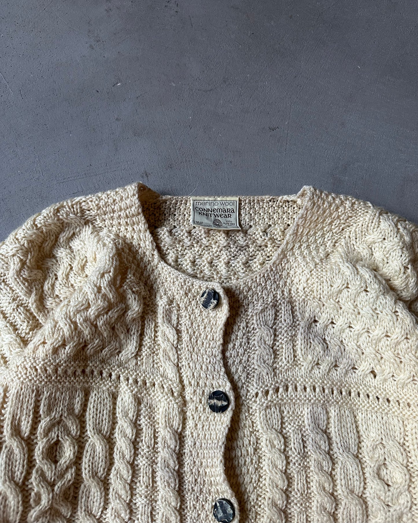 1990s - Cream Irish Cardigan - (W)L