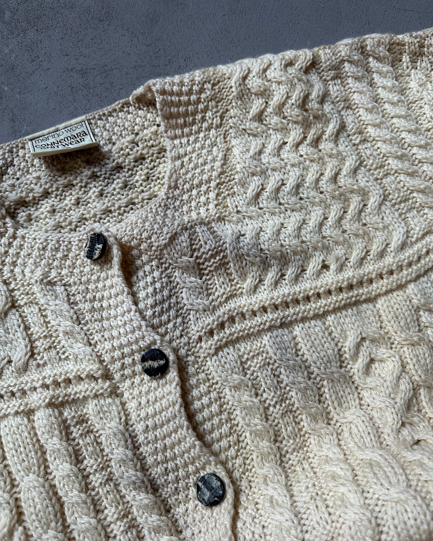 1990s - Cream Irish Cardigan - (W)L