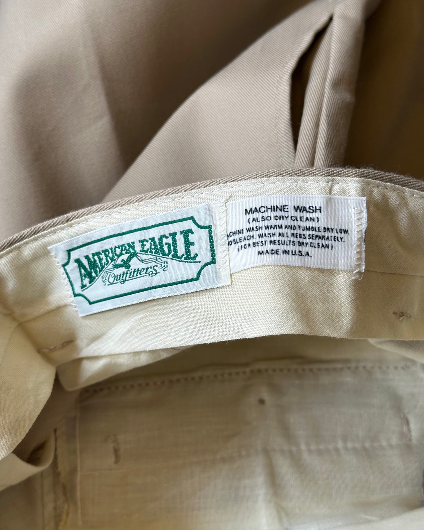1980s - DSWT Tan American Eagle Chinos - 29x30