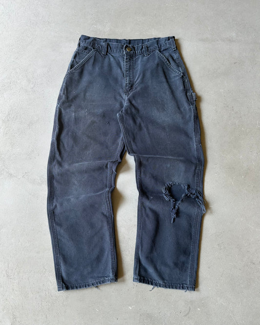2000s - Distressed Nayy Carhartt Work Pants - 31x29