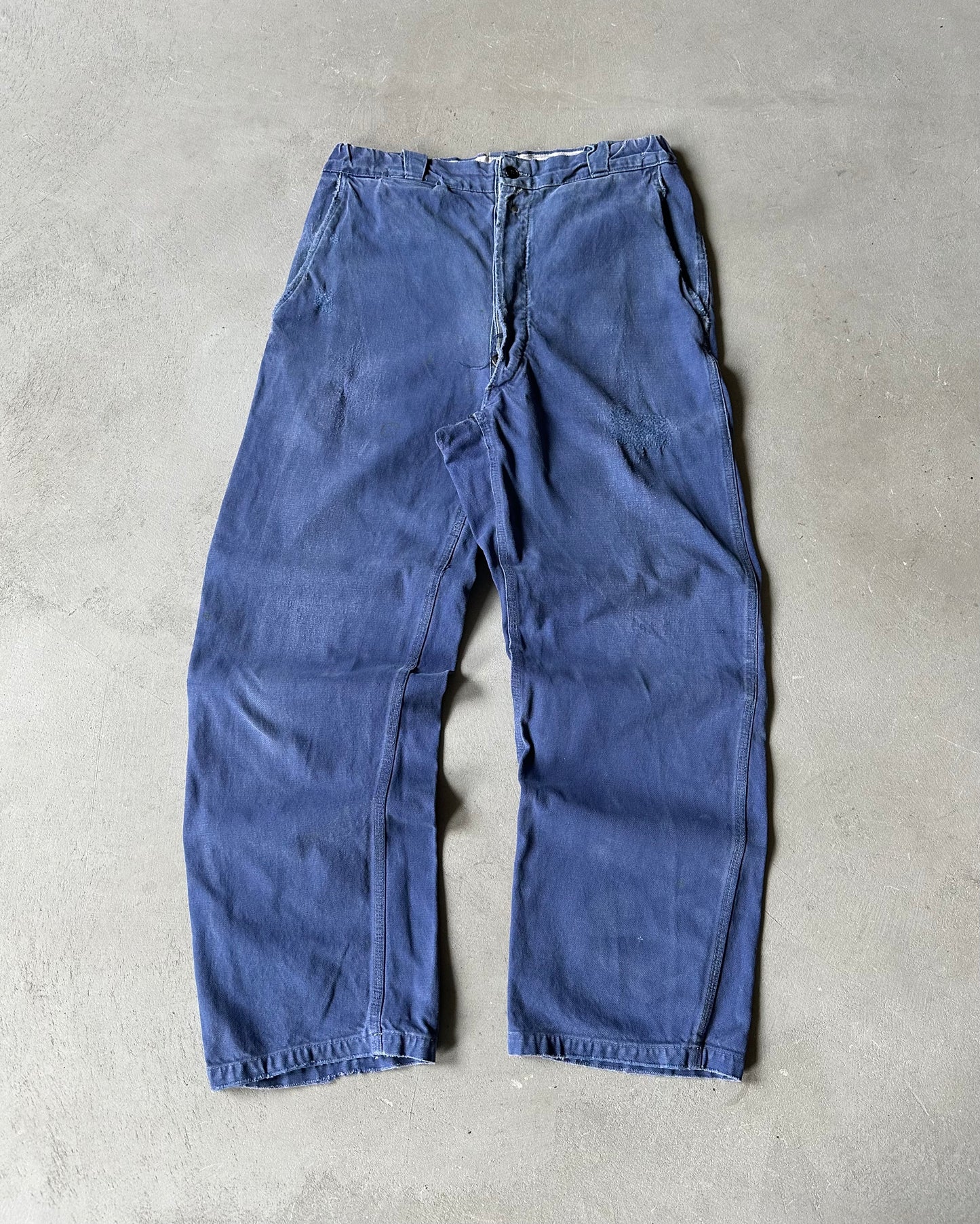 1960s - Distressed Blue Euro Work Pants - 30x28