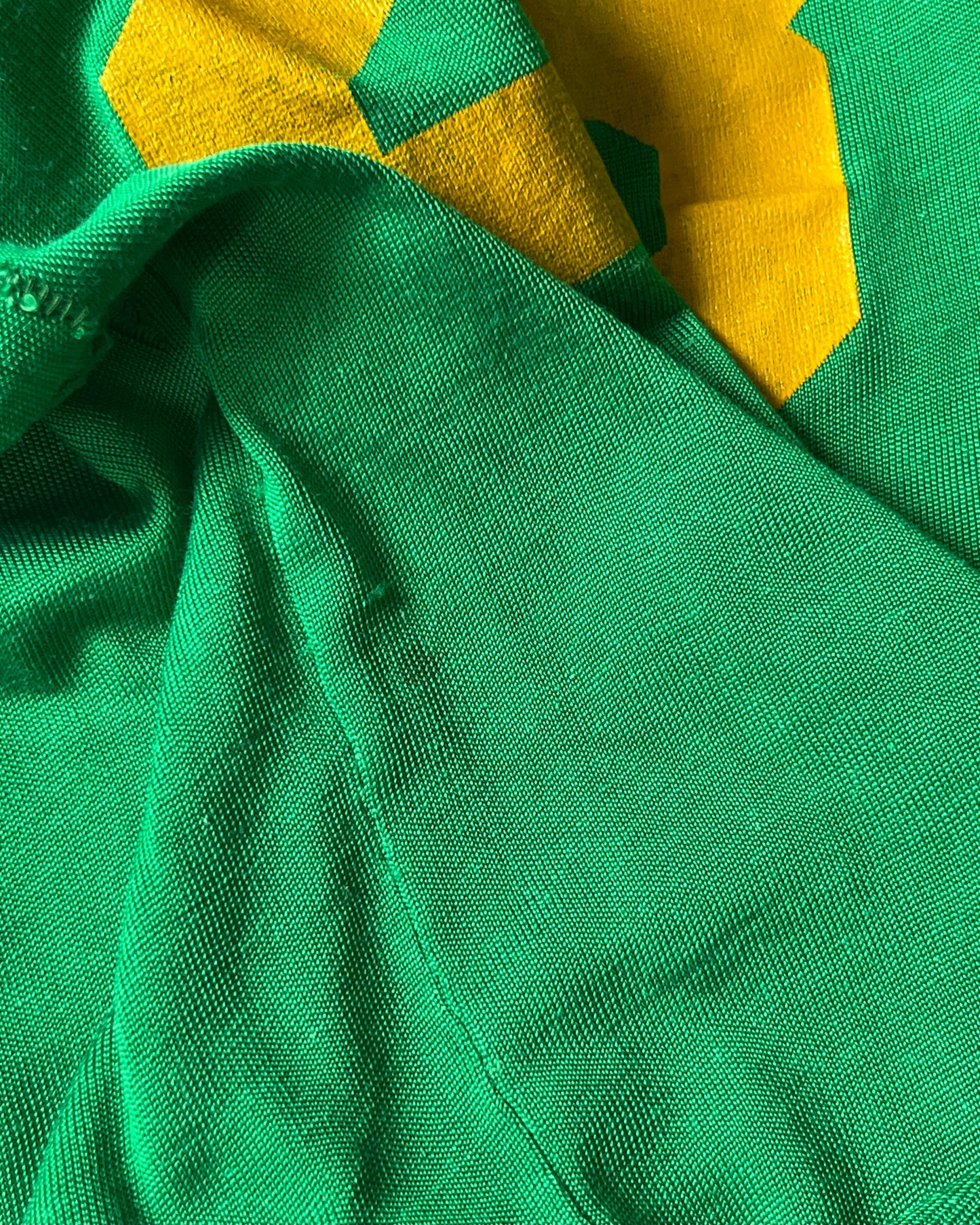1970s -  Distressed Green/Yellow "23" Rayon Jersey - (W)S