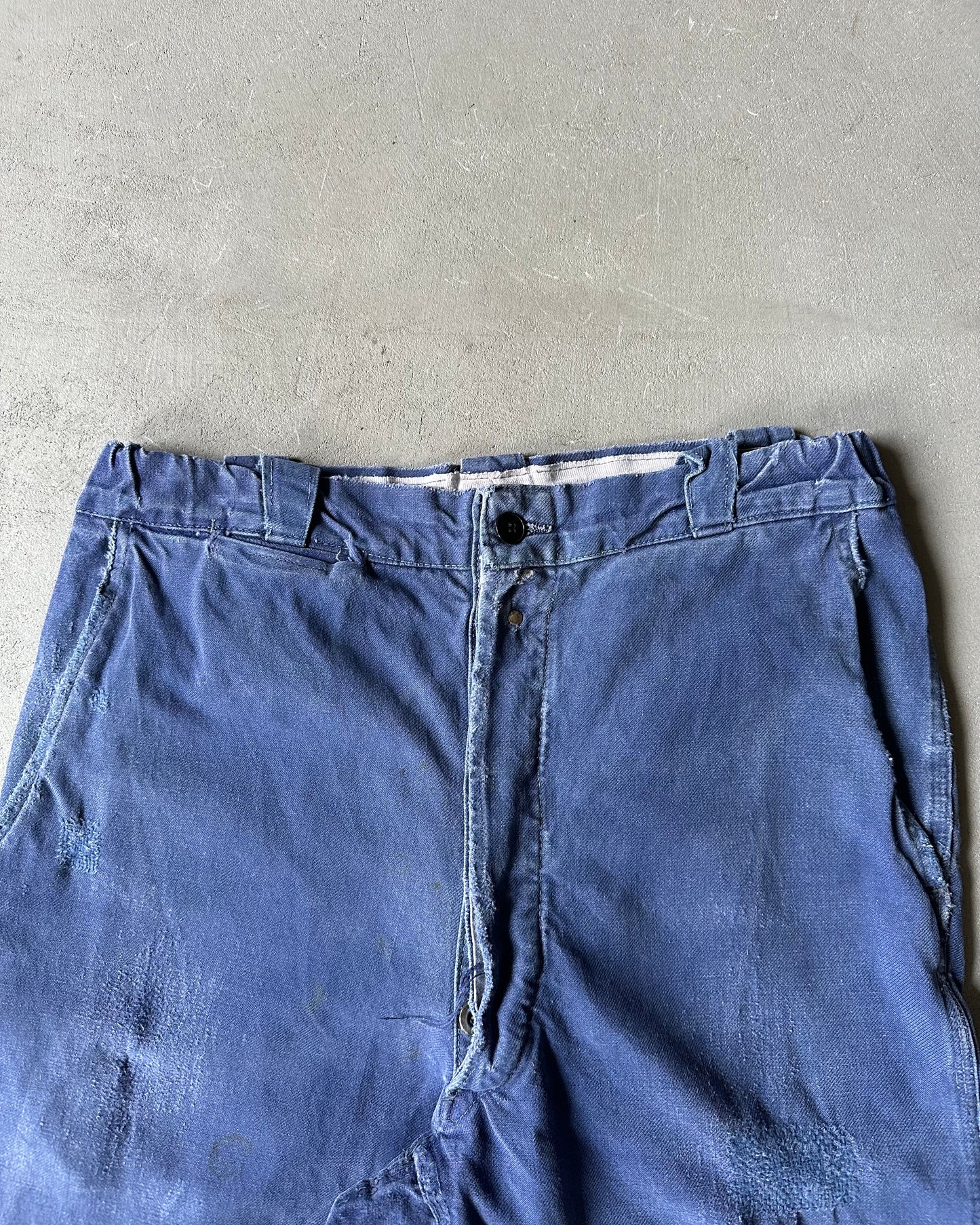 1960s - Distressed Blue Euro Work Pants - 30x28