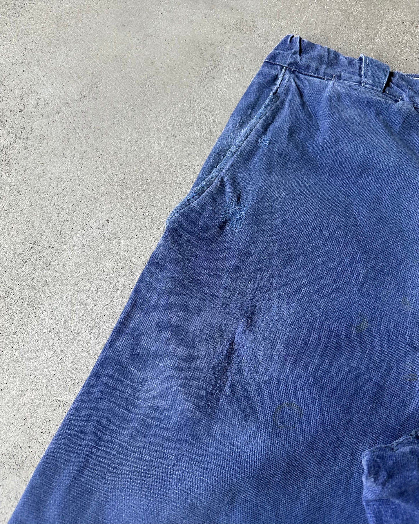 1960s - Distressed Blue Euro Work Pants - 30x28