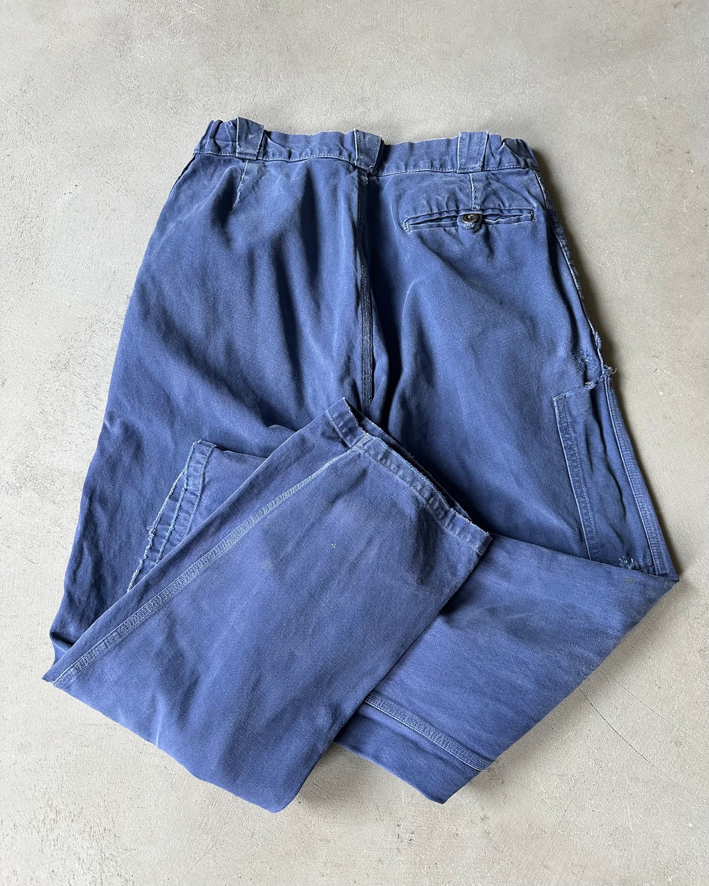 1960s - Distressed Blue Euro Work Pants - 30x28