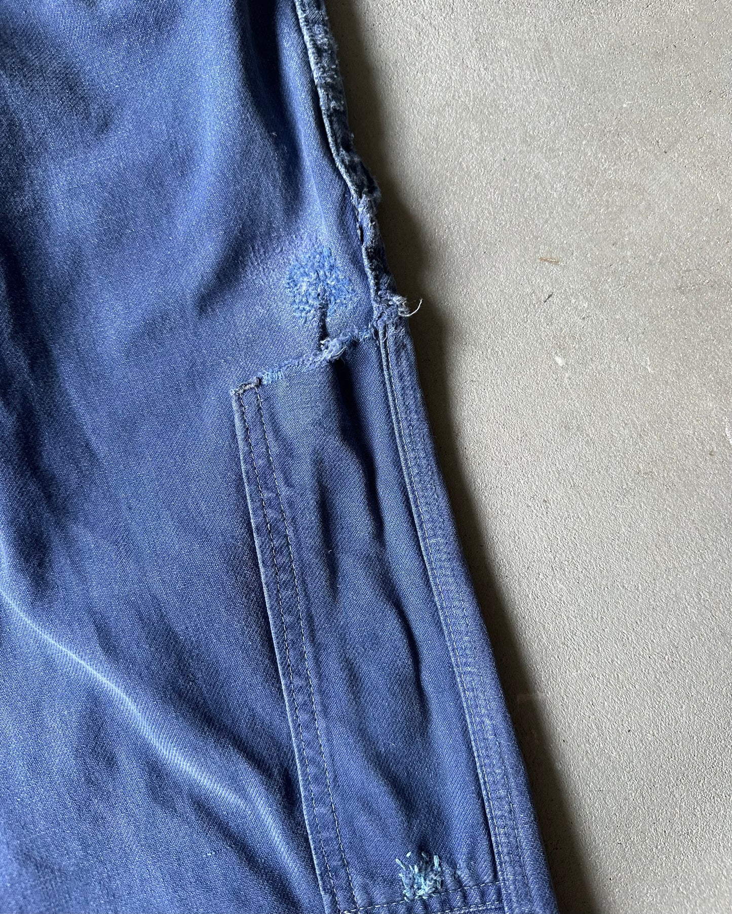 1960s - Distressed Blue Euro Work Pants - 30x28