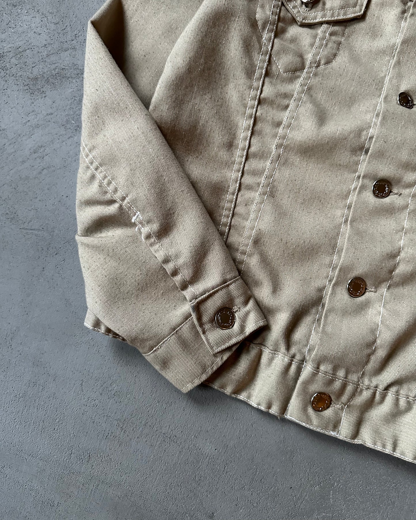 Années 70 - Veste Trucker Légère Beige pour Femme - (F)TP